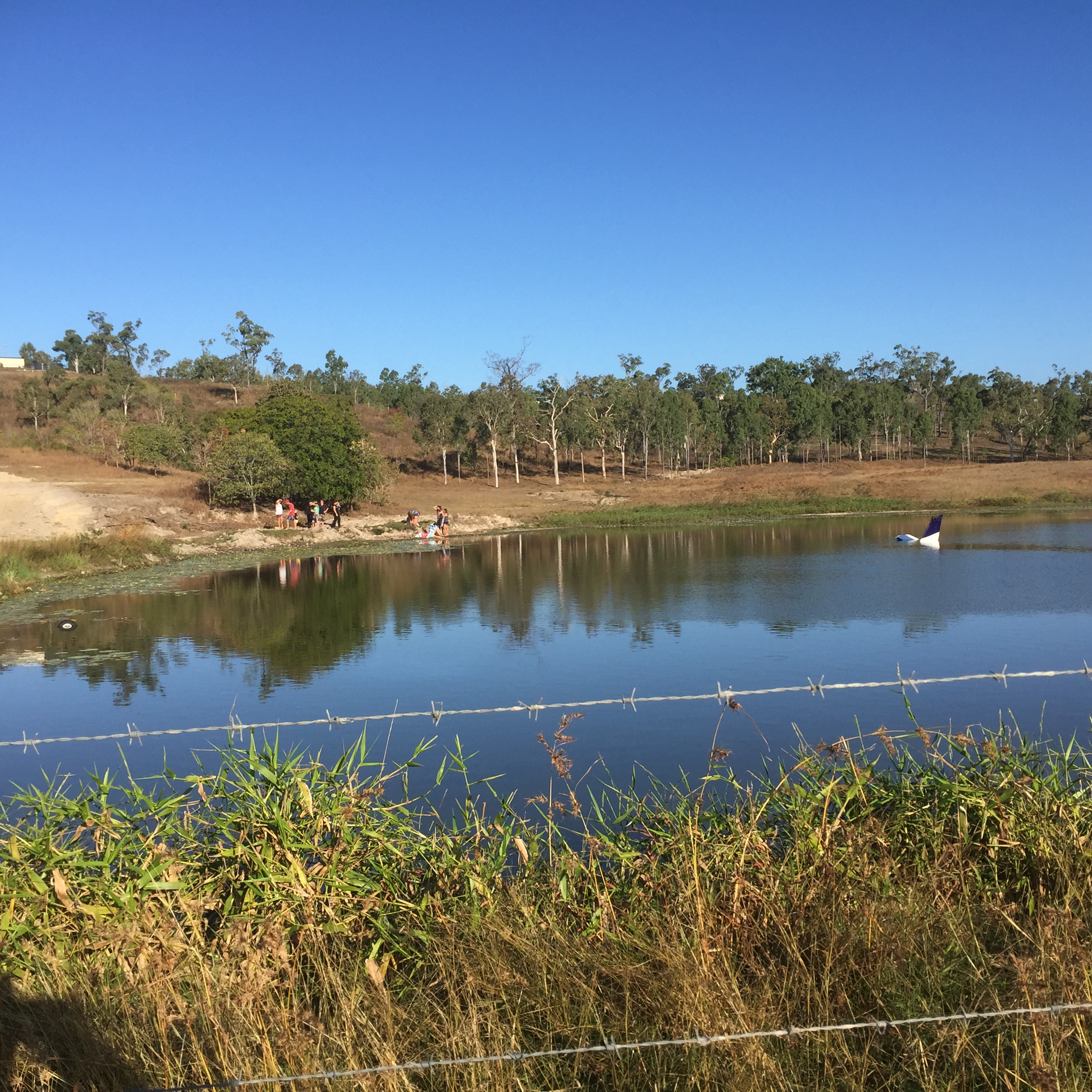 Figure 5: Post accident showing VH-BDG partially submerged in the dam